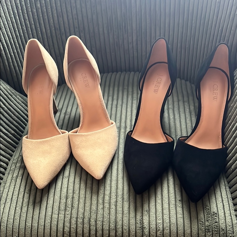 J. Crew Black and Cream Pointed Heels